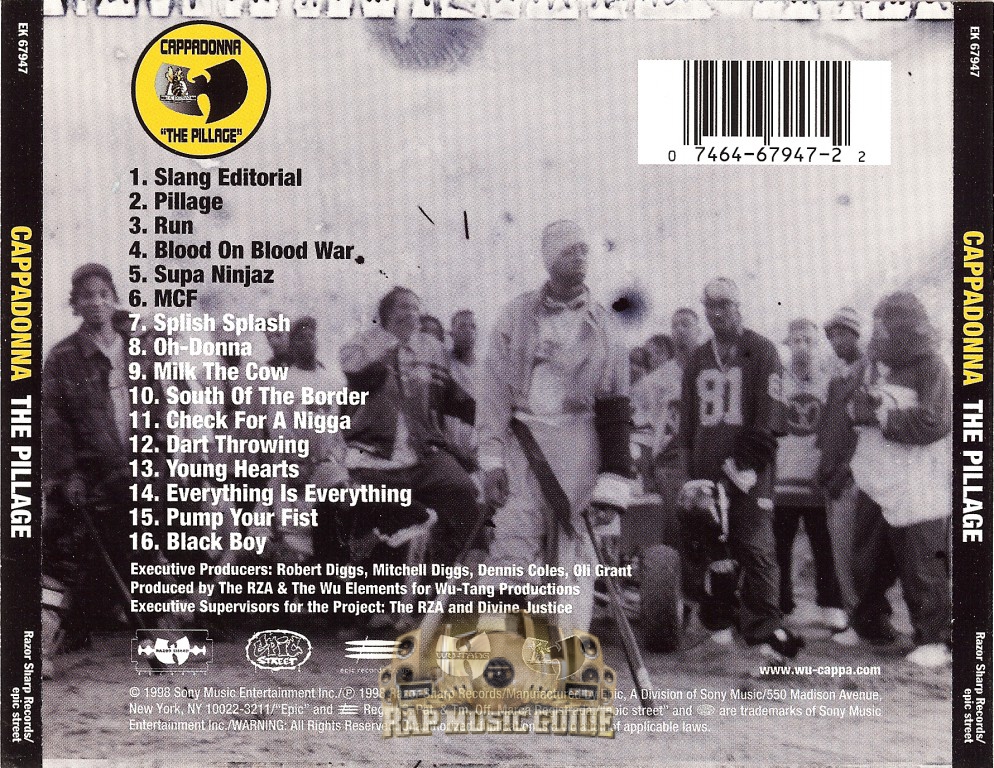Cappadonna - The Pillage: 1st Press. CD | Rap Music Guide